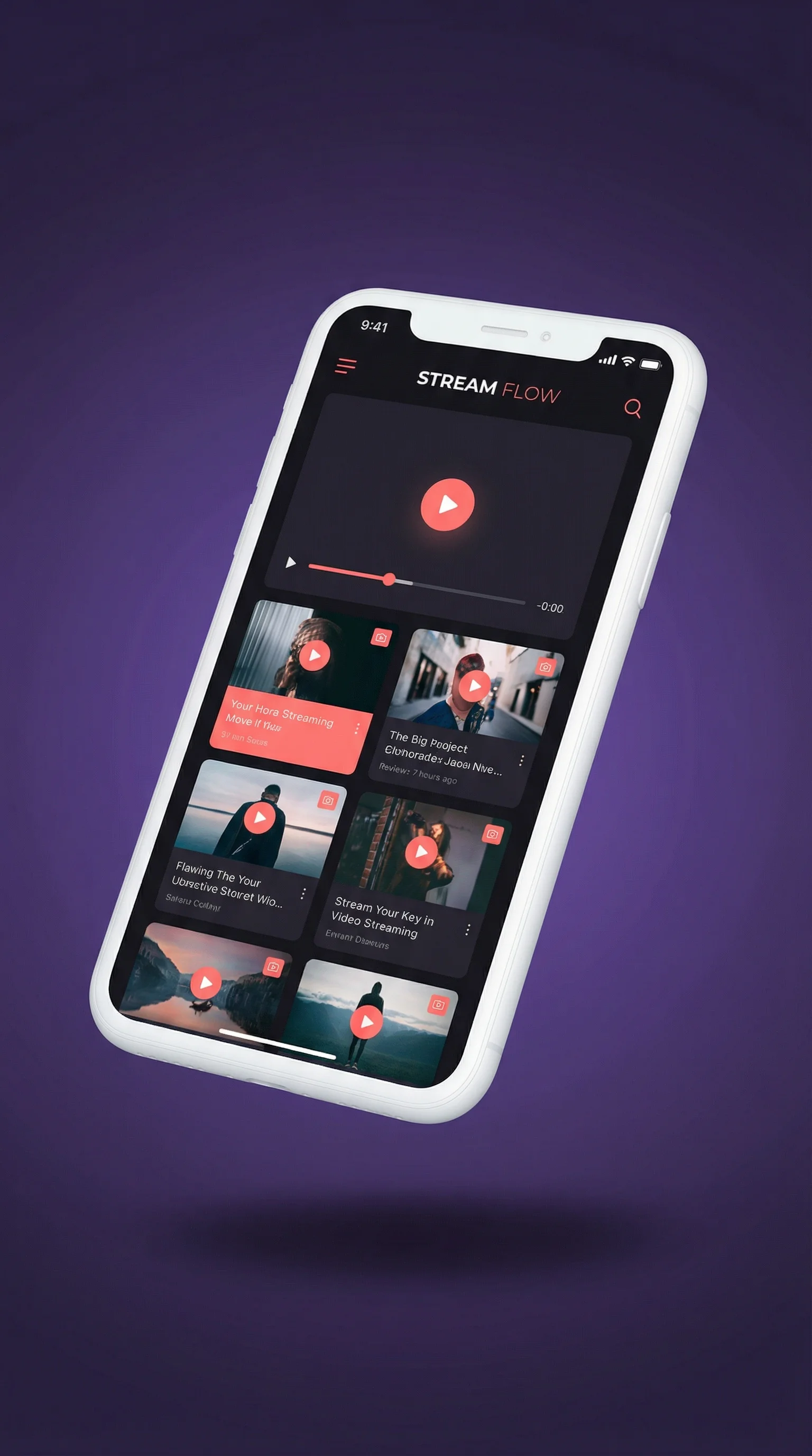 蘑菇视频手机客户端界面展示